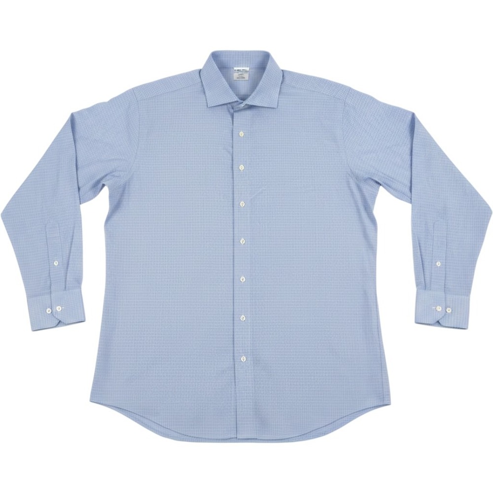 Brooks Brothers Dress Shirt Mens 17-36/37 Blue Excellent Regent Non-Iron Cotton